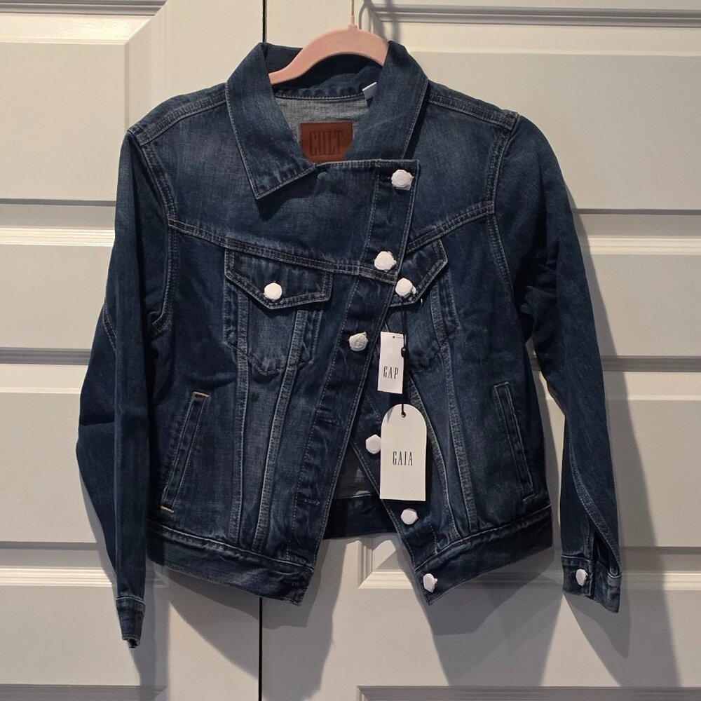 NWT: Gap X Cult Gaia Asymmetrical Denim Jacket - Picture 5 of 7